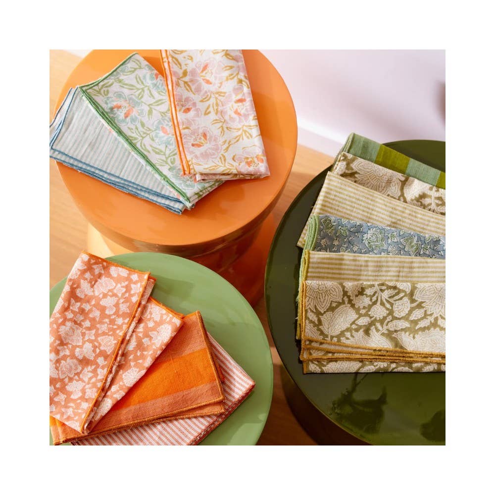 Chandra Napkins - Blue Green Stripe - S/2 - Image 5