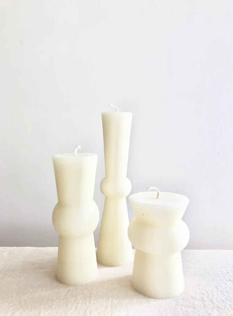 Totem Pillar Candle - Medium Cream - Image 3