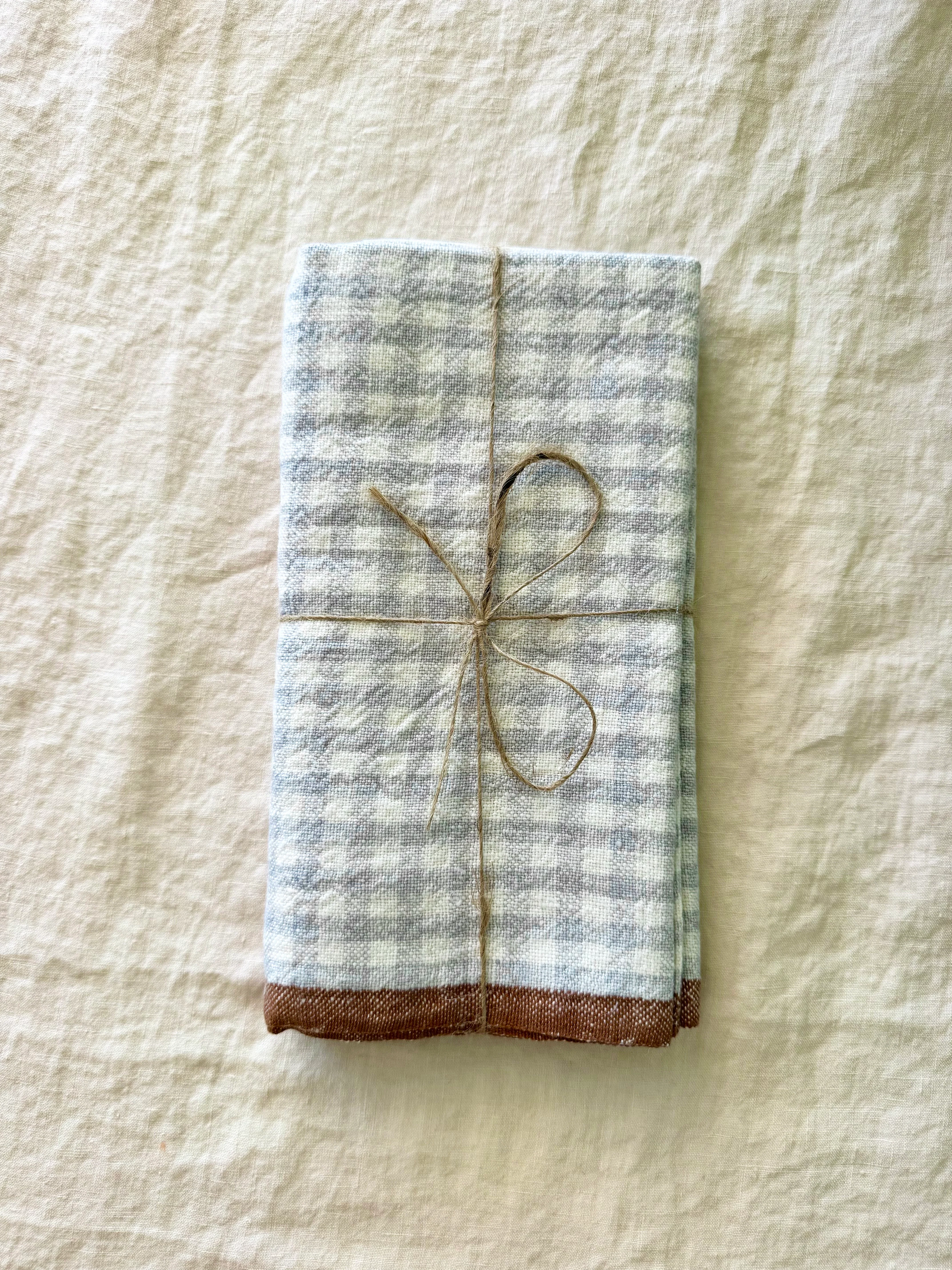 Bonnieux Gingham Kitchen Towels - Blue - S/2 - Image 3