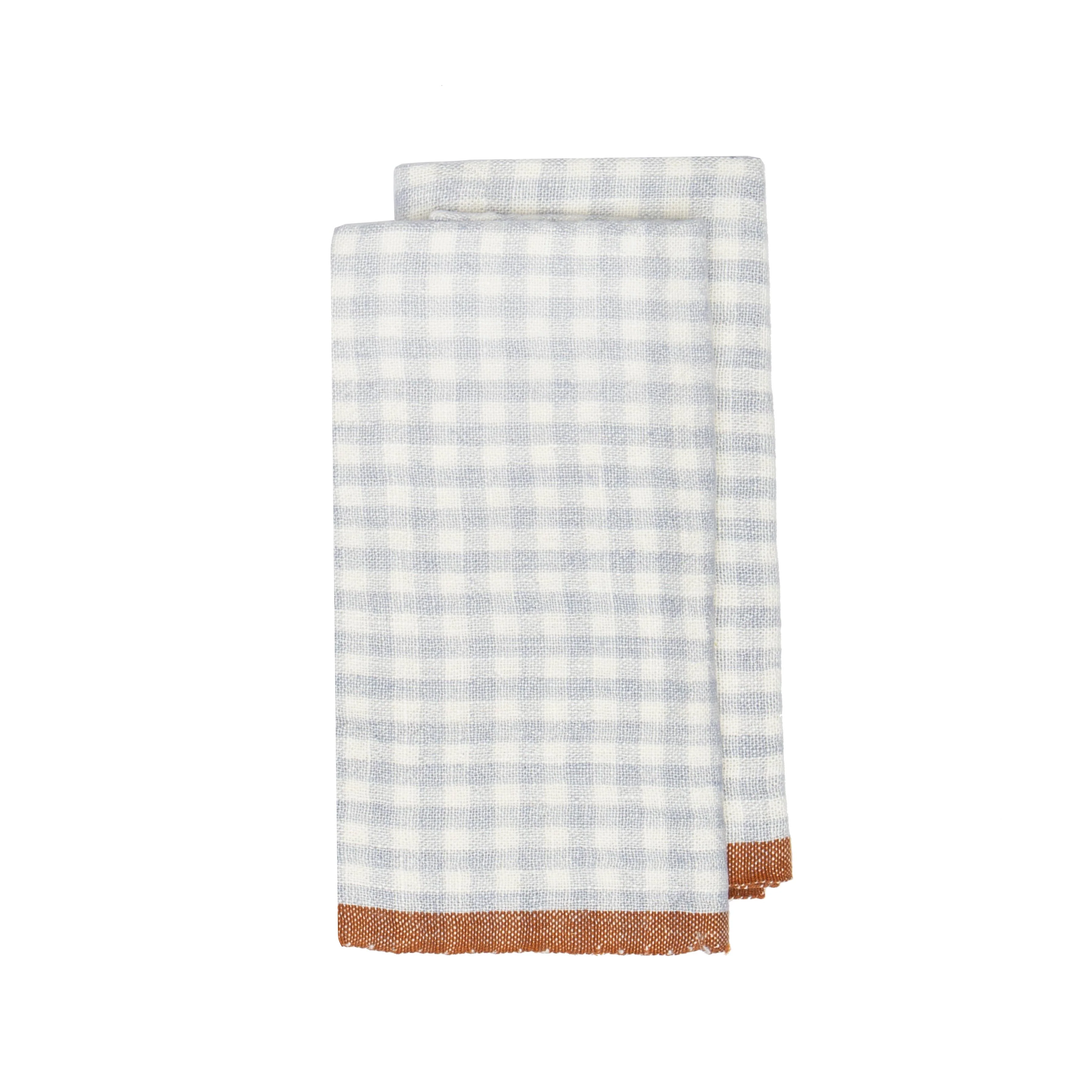 Bonnieux Gingham Kitchen Towels - Blue - S/2 - Image 5